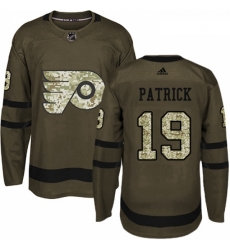 Youth Adidas Philadelphia Flyers 19 Nolan Patrick Authentic Green Salute to Service NHL Jersey 