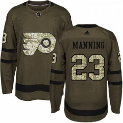 Youth Adidas Philadelphia Flyers 23 Brandon Manning Authentic Green Salute to Service NHL Jersey 