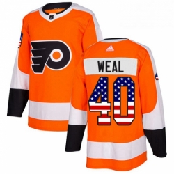 Youth Adidas Philadelphia Flyers 40 Jordan Weal Authentic Orange USA Flag Fashion NHL Jersey 