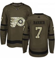 Youth Adidas Philadelphia Flyers 7 Bill Barber Authentic Green Salute to Service NHL Jersey 