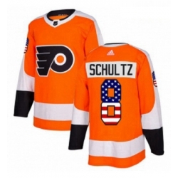 Youth Adidas Philadelphia Flyers 8 Dave Schultz Authentic Orange USA Flag Fashion NHL Jersey 