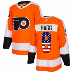 Youth Adidas Philadelphia Flyers 8 Robert Hagg Authentic Orange USA Flag Fashion NHL Jersey 