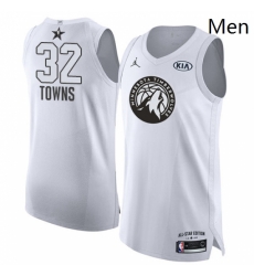 Mens Nike Jordan Minnesota Timberwolves 32 Karl Anthony Towns Authentic White 2018 All Star Game NBA Jersey