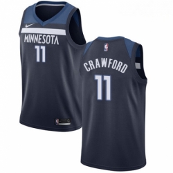 Mens Nike Minnesota Timberwolves 11 Jamal Crawford Swingman Navy Blue Road NBA Jersey Icon Edition 