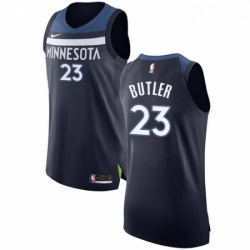 Mens Nike Minnesota Timberwolves 23 Jimmy Butler Authentic Navy Blue Road NBA Jersey Icon Edition 