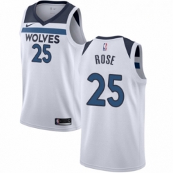 Mens Nike Minnesota Timberwolves 25 Derrick Rose Authentic White NBA Jersey Association Edition 