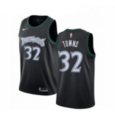 Mens Nike Minnesota Timberwolves 32 Karl Anthony Towns Authentic Black Hardwood Classics Jersey