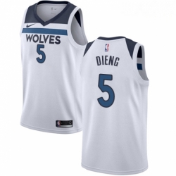 Mens Nike Minnesota Timberwolves 5 Gorgui Dieng Swingman White NBA Jersey Association Edition