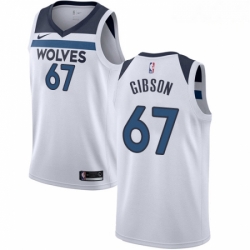 Mens Nike Minnesota Timberwolves 67 Taj Gibson Swingman White NBA Jersey Association Edition 