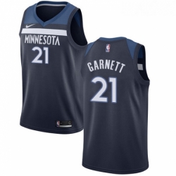 Womens Nike Minnesota Timberwolves 21 Kevin Garnett Swingman Navy Blue Road NBA Jersey Icon Edition