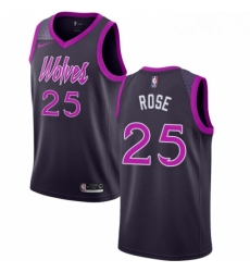 Womens Nike Minnesota Timberwolves 25 Derrick Rose Swingman Purple NBA Jersey City Edition 