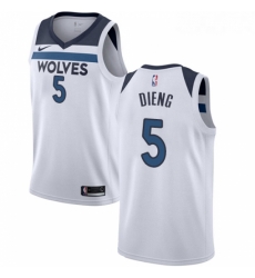 Womens Nike Minnesota Timberwolves 5 Gorgui Dieng Authentic White NBA Jersey Association Edition