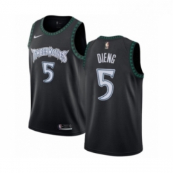 Womens Nike Minnesota Timberwolves 5 Gorgui Dieng Swingman Black Hardwood Classics Jersey