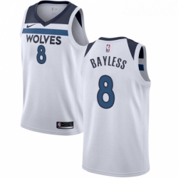 Womens Nike Minnesota Timberwolves 8 Jerryd Bayless Swingman White NBA Jersey Association Edition 