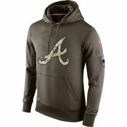 Men MLB Atlanta Braves Nike Olive Salute To Service KO Performance Hoodie