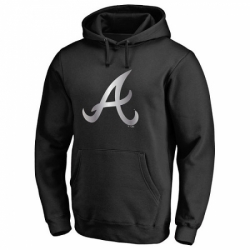 Men MLB Atlanta Braves Platinum Collection Pullover Hoodie Black