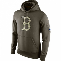 Men MLB Boston Red Sox Nike Olive Salute To Service KO Performance Hoodie