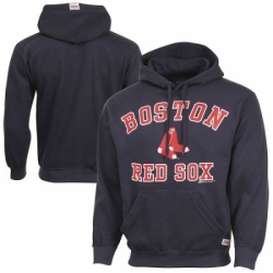 Men MLB Boston Red Sox Stitches Fastball Fleece Pullover Hoodie Navy Blue