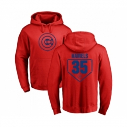 Men Baseball Chicago Cubs 35 Cole Hamels Red RBI Pullover Hoodie