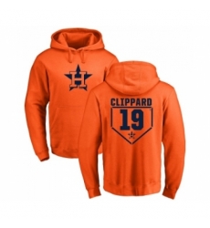 Men MLB Nike Houston Astros 19 Tyler Clippard Orange RBI Pullover Hoodie