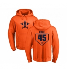 Men MLB Nike Houston Astros 45 Gerrit Cole Orange RBI Pullover Hoodie