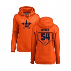 Baseball Women Houston Astros 54 Roberto Osuna Orange RBI Pullover Hoodie