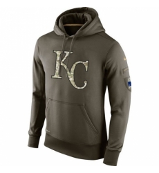 MLB Men Kansas City Royals Nike Olive Salute To Service KO Performance Hoodie