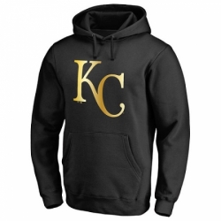 Men MLB Kansas City Royals Gold Collection Pullover Hoodie Black