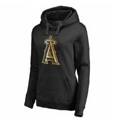 MLB Los Angeles Angels of Anaheim Women Gold Collection Pullover Hoodie Black