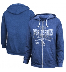 Los Angeles Dodgers Women 2020 World Series Champions Roaring Success Tri Blend Full Zip Hoodie Royal