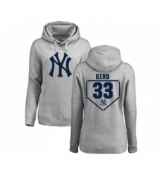 MLB Women Nike New York Yankees 33 Greg Bird Gray RBI Pullover Hoodie