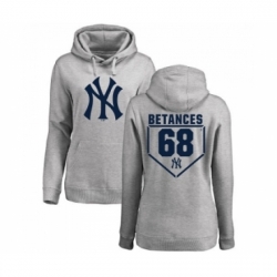 MLB Women Nike New York Yankees 68 Dellin Betances Gray RBI Pullover Hoodie