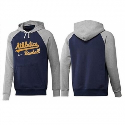 MLB Men Nike Oakland Athletics Pullover Hoodie NavyGrey