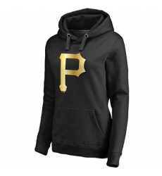 MLB Pittsburgh Pirates Women Gold Collection Pullover Hoodie Black