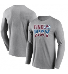 Men Colorado Avalanche Grey 2022 Stanley Cup Champions Back Check Multi Hit Long Sleeve T Shirts