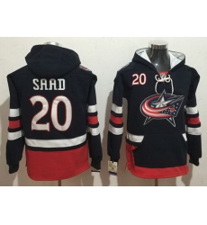 Men Columbus Blue Jackets 20 Brandon Saad Navy Blue Name  26 Number Pullover NHL Hoodie