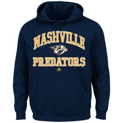 Men Nashville Predators Majestic Heart  26 Soul Hoodie Navy Blue