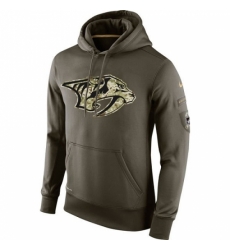 NHL Mens Nashville Predators Nike Olive Salute To Service KO Performance Hoodie