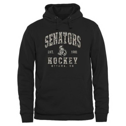 Men Ottawa Senators Black Camo Stack Pullover Hoodie