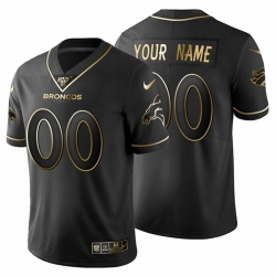 Men Women Youth Toddler Denver Broncos Custom Men Nike Black Golden Limited NFL 100 Jersey