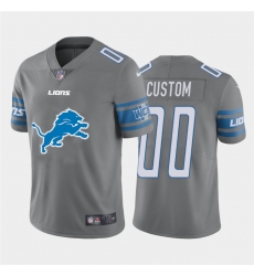 Men Women Youth Toddler Detroit Lions Custom Gray Men Nike Big Team Logo Vapor Limited NFL Jersey