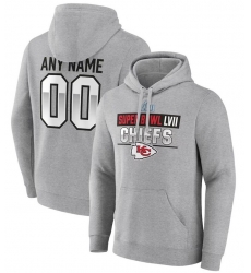 Men Kansas City Chiefs Active Player Custom Grey Super Bowl LVII Name  26 Number Pullover Hoodie