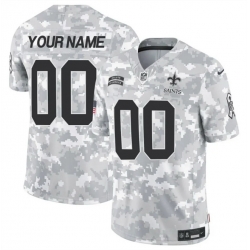 Men New Orleans Saints Active Player Custom 2024 F U S E Arctic Camo Salute To Service Limited Stitched Football Jersey