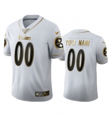 Men Women Youth Toddler Pittsburgh Steelers Custom Men Nike White Golden Edition Vapor Limited NFL 100 Jersey