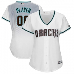 Men Women Youth All Size Arizona Diamondbacks Majestic White Aqua Alternate Cool Base Custom Jersey