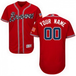 Men Women Youth All Size Atlanta Braves Flex Base Custom Jersey Red