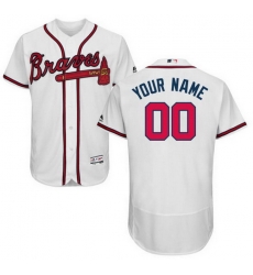 Men Women Youth All Size Atlanta Braves Flex Base Custom Jersey White