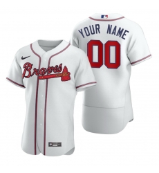 Men Women Youth Toddler Atlanta Braves White Custom Nike MLB Flex Base Jersey