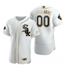 Men Women Youth Toddler Chicago Ｗhite Sox White Gold Custom Nike MLB Flex Base Jersey