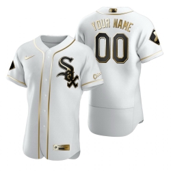 Men Women Youth Toddler Chicago Ｗhite Sox White Gold Custom Nike MLB Flex Base Jersey